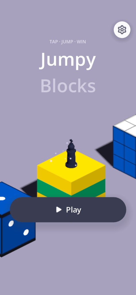 Jumpy Blocks home screen with Play button